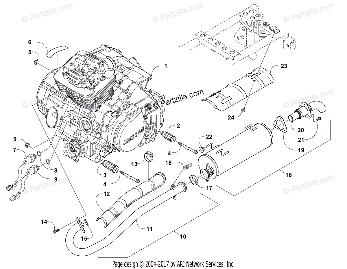 Arctic Cat Atv 2017 Oem Parts Diagram For Engine And