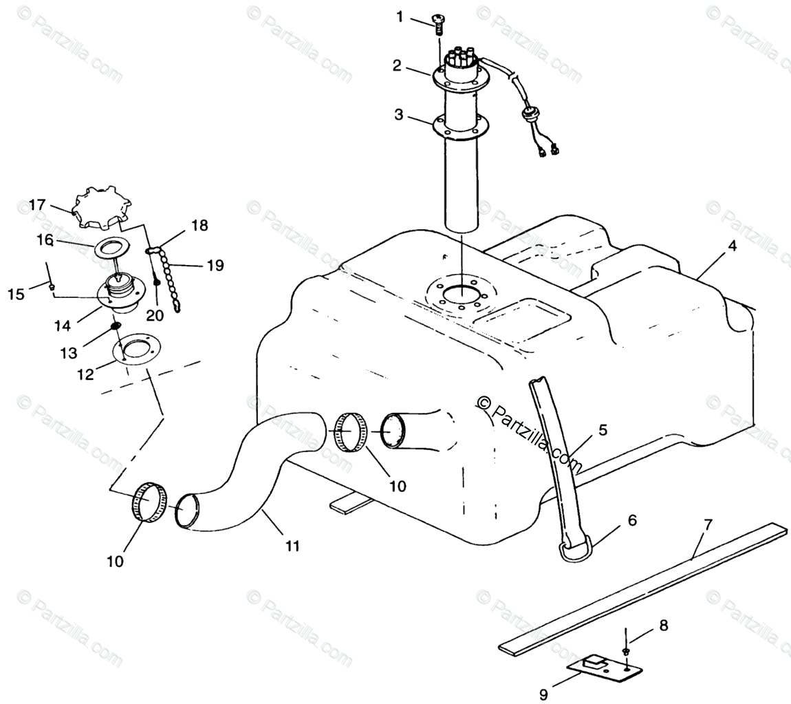 Polaris Watercraft 1996 Oem Parts Diagram For Fuel Tank W