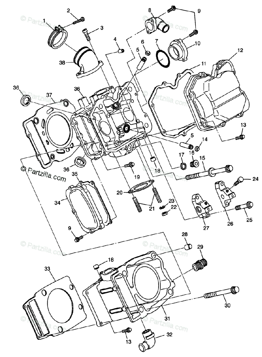 Polaris ATV 1998 OEM Parts Diagram for Cylinder B | Partzilla.com
