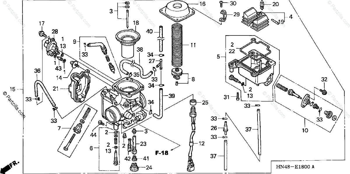 Honda Atv 2005 Oem Parts Diagram For Carburetor