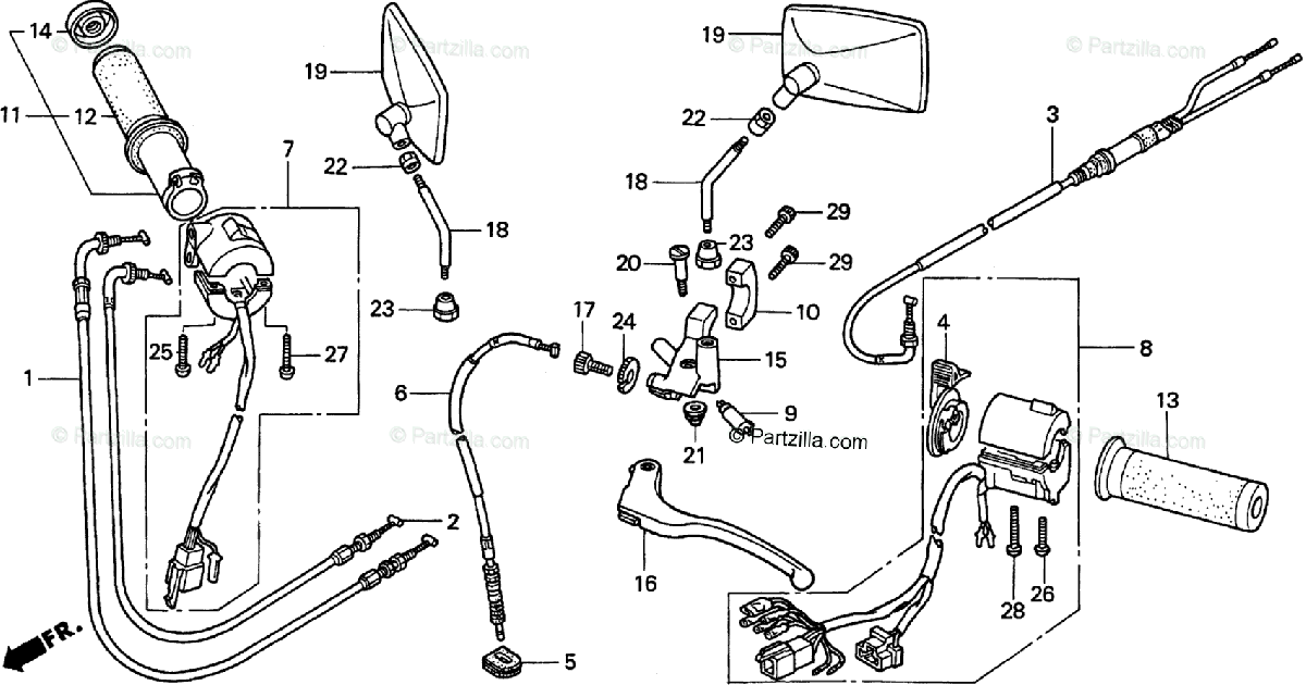 Honda Motorcycle 1998 Oem Parts Diagram For Handle Switch