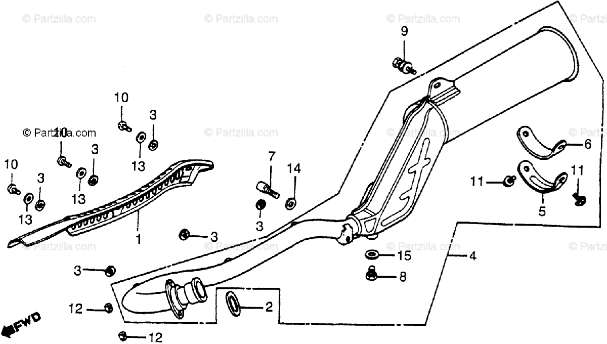 Honda Motorcycle 1984 Oem Parts Diagram For Muffler
