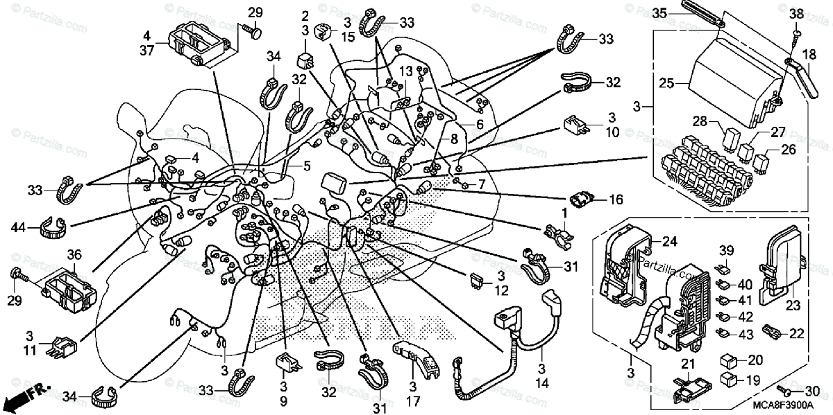Honda Motorcycle 2016 Oem Parts Diagram For Wire Harness