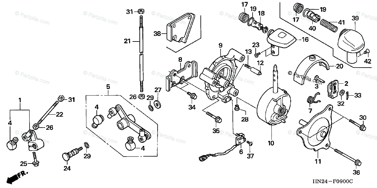 Honda Atv 2001 Oem Parts Diagram For Select Lever