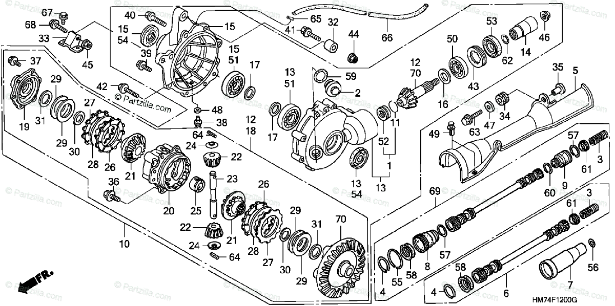 Honda Atv 2001 Oem Parts Diagram For Front Final Gear