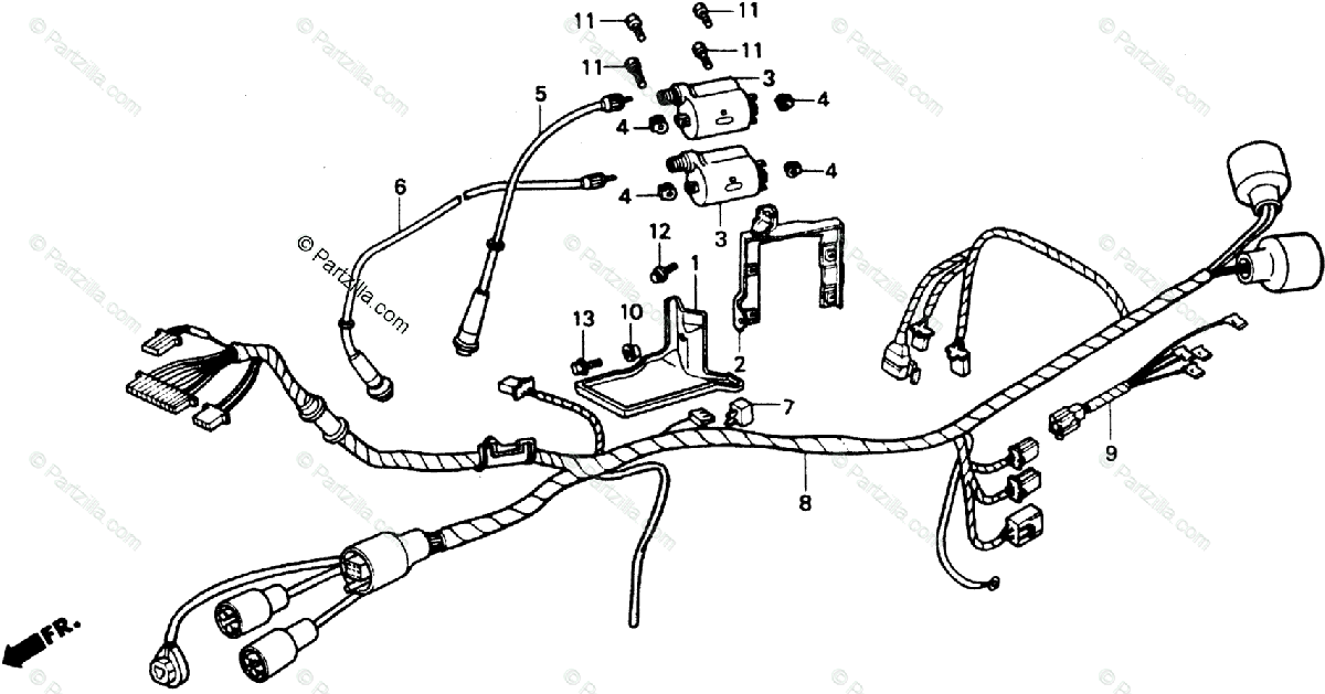 Honda Motorcycle 1989 Oem Parts Diagram
