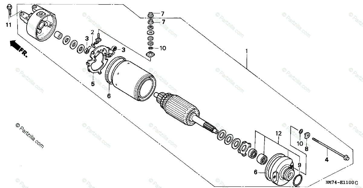 Honda Atv 1997 Oem Parts Diagram For Starter Motor