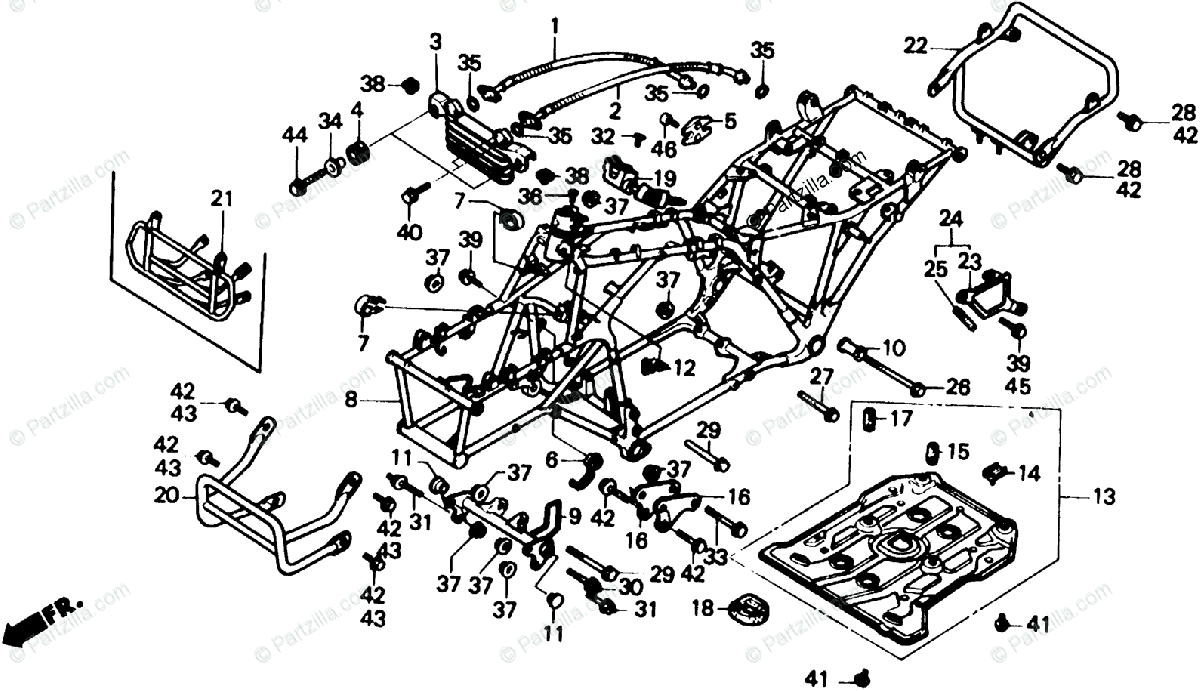 Honda Atv 1987 Oem Parts Diagram For Frame