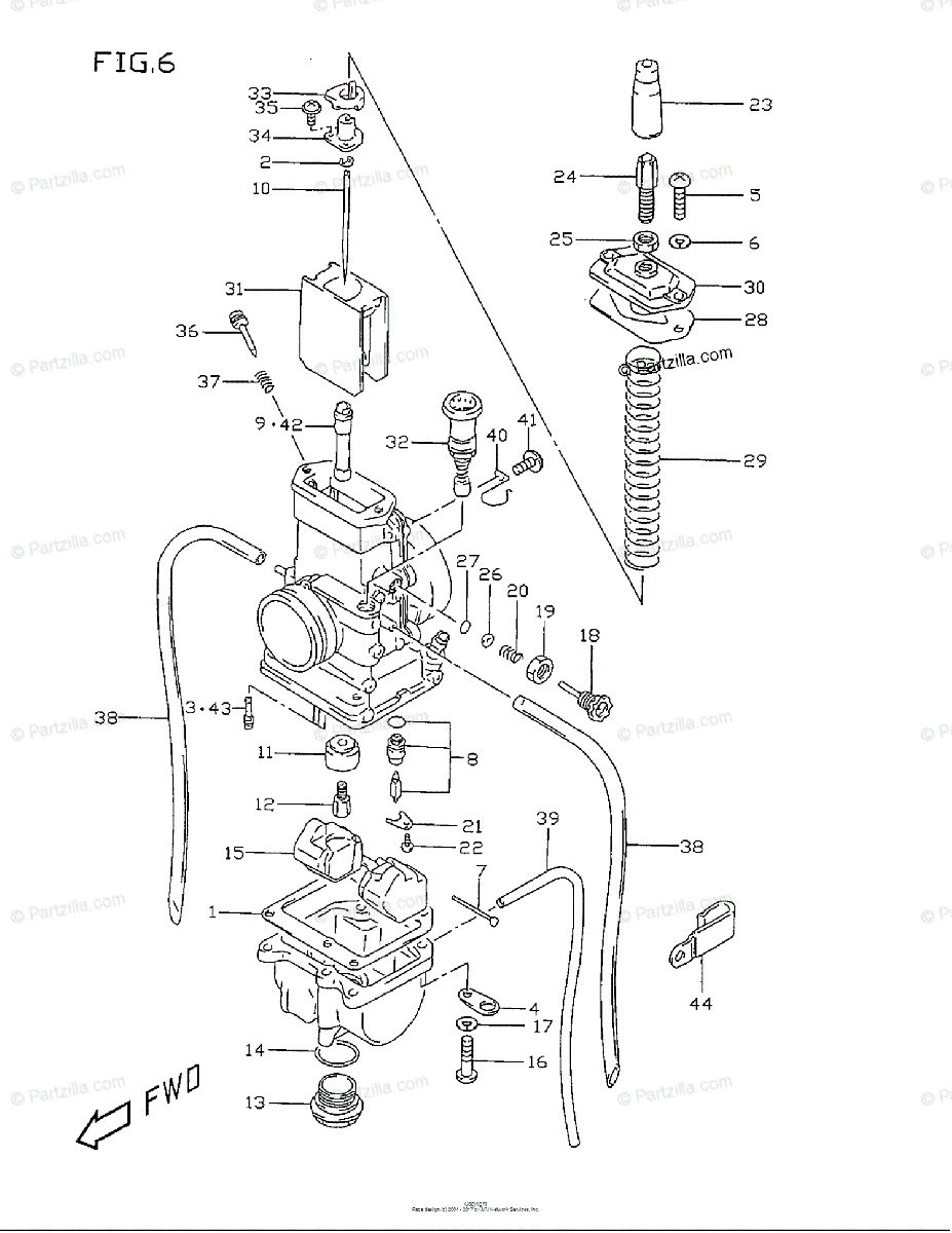 Suzuki Motorcycle 1999 OEM Parts Diagram for Carburetor | Partzilla.com