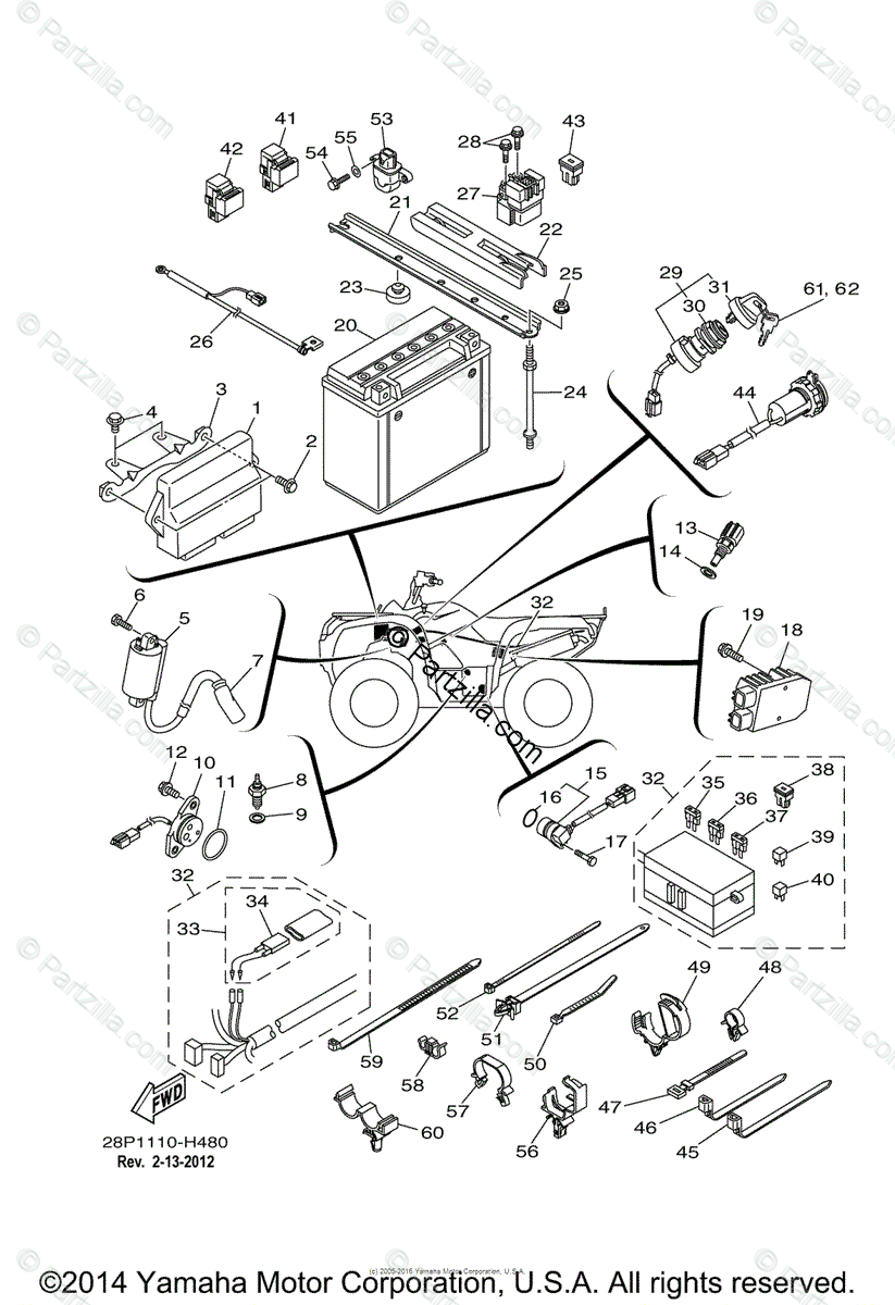 Yamaha Grizzly 700 Electrical Schematic