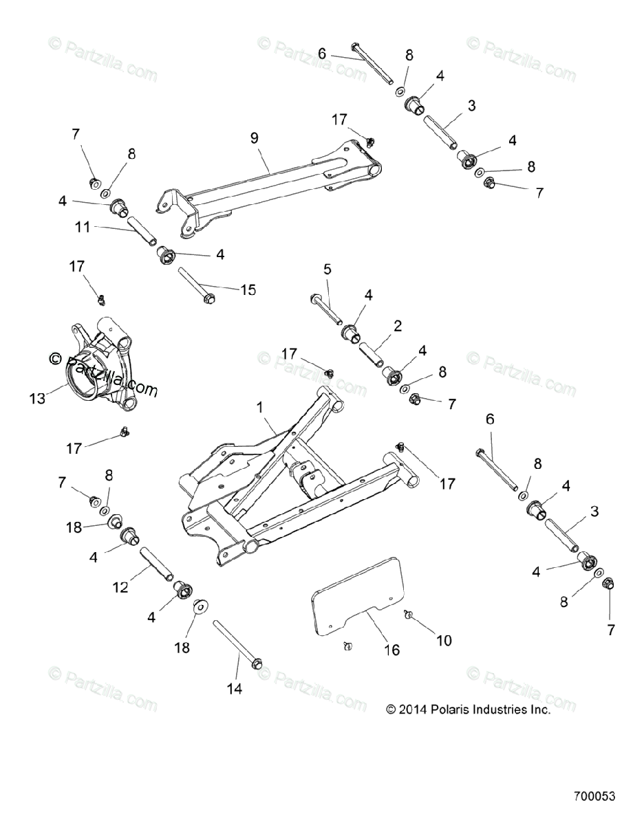 Polaris Side By Side 2015 Oem Parts Diagram For Suspension