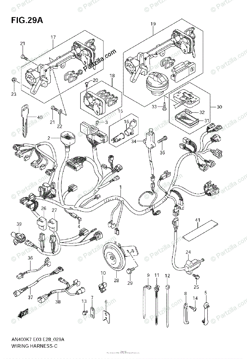 Suzuki Scooters 2009 Oem Parts Diagram For Wiring Harness