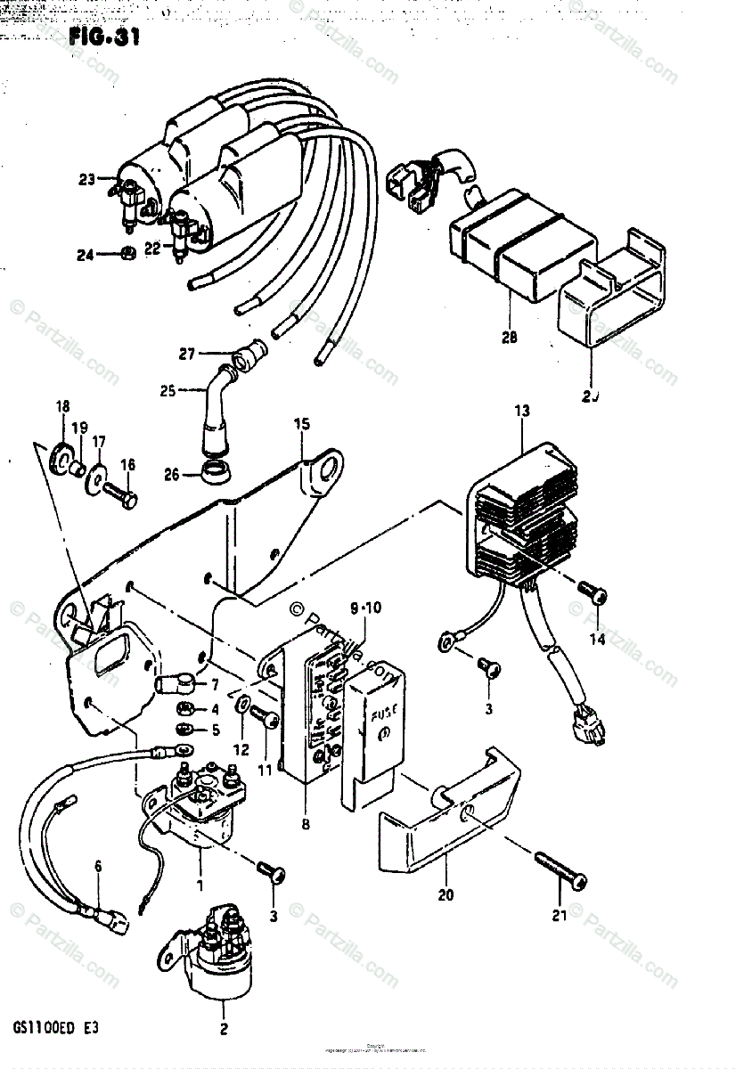 Suzuki Motorcycle 1983 Oem Parts Diagram For Electrical