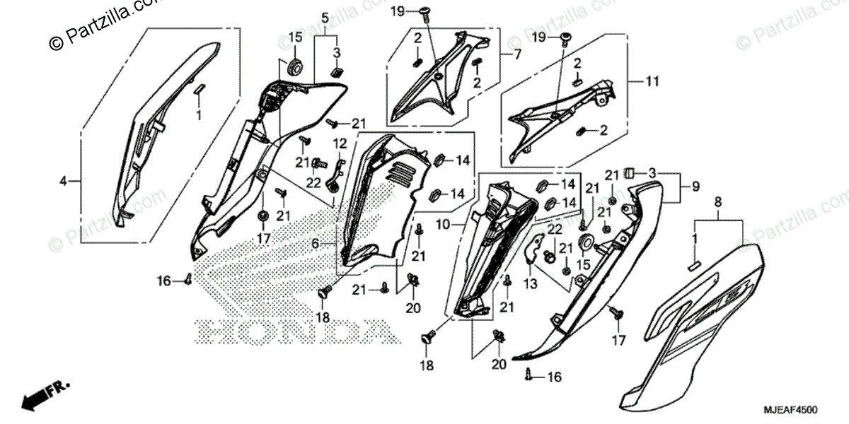 Honda Motorcycle 2018 Oem Parts Diagram For Shroud
