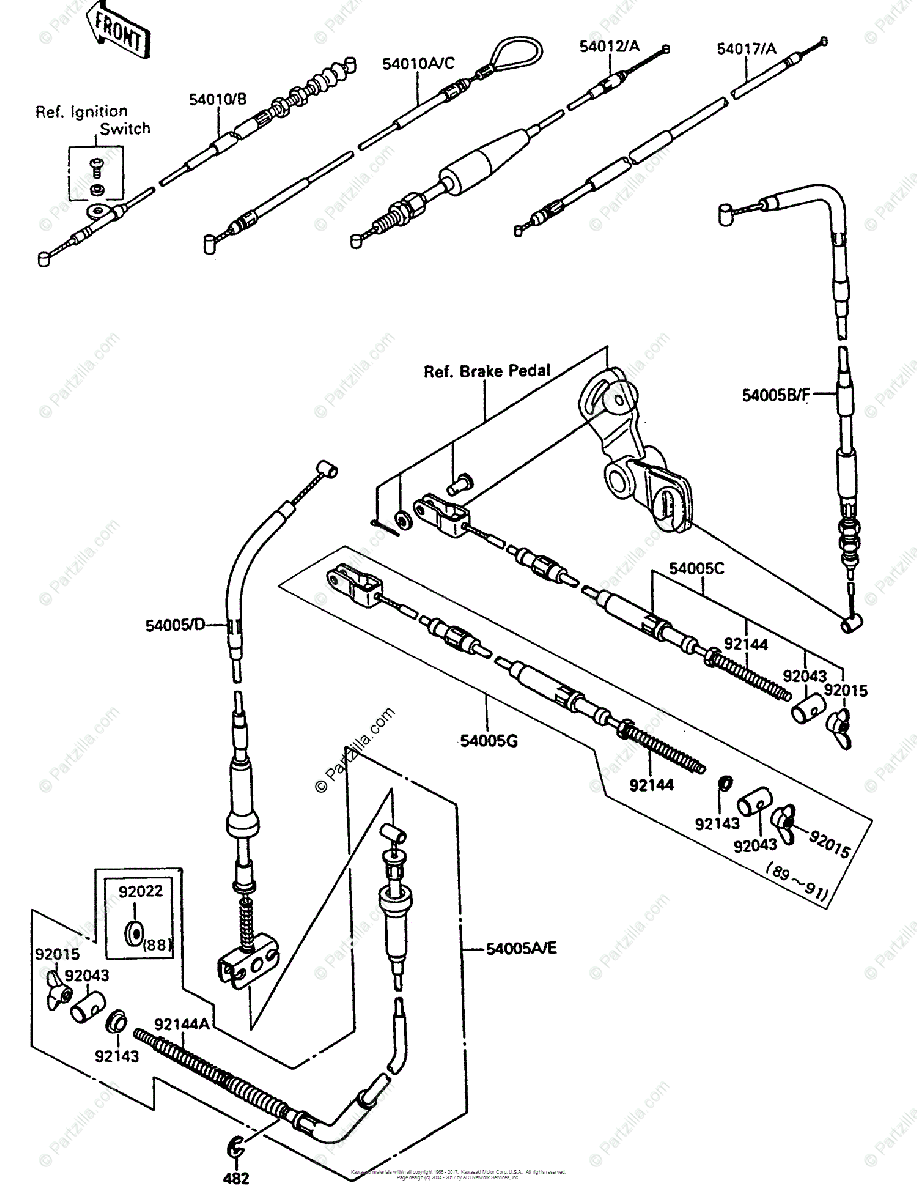 Kawasaki Atv 1991 Oem Parts Diagram For Cables
