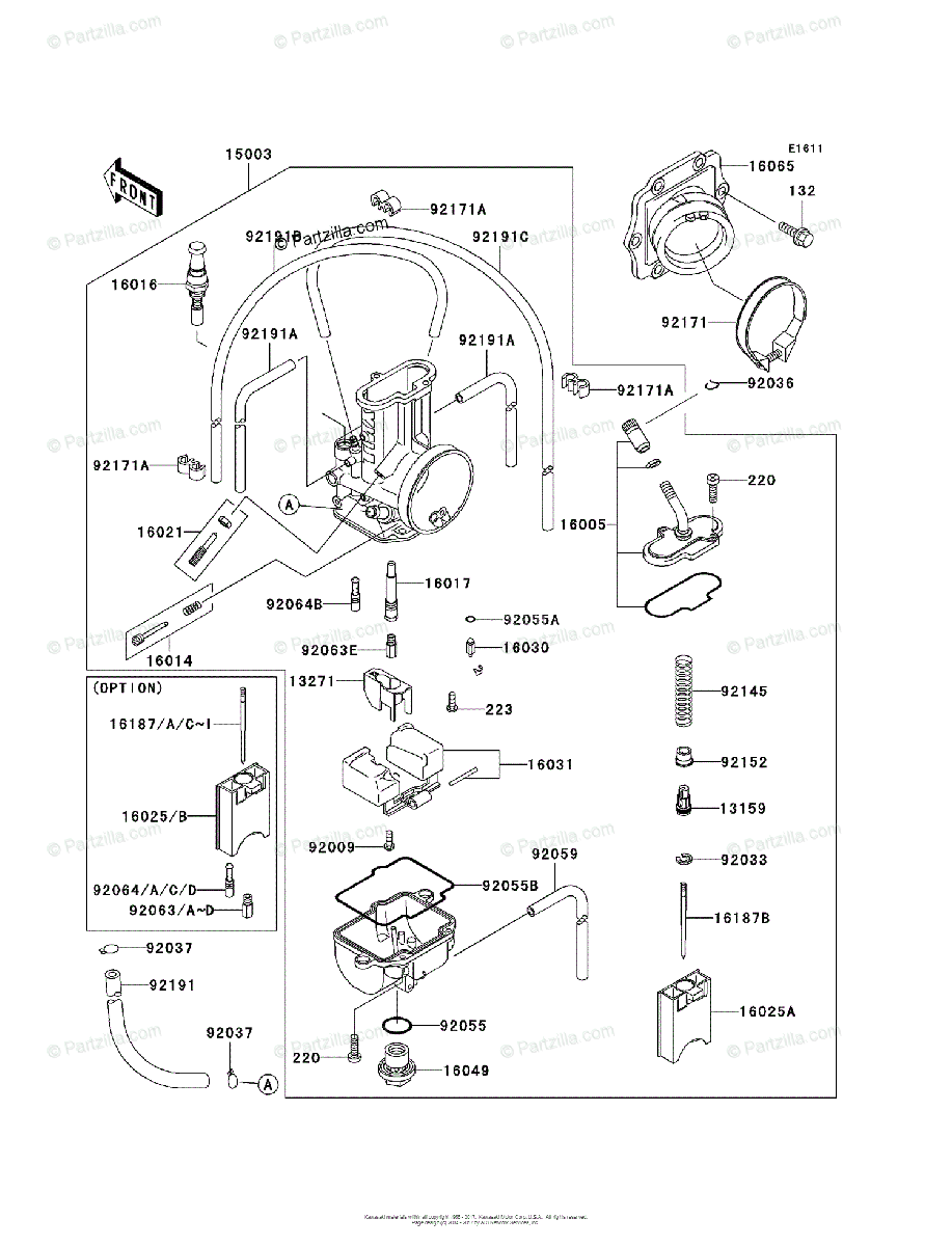 Kawasaki Motorcycle 2002 OEM Parts Diagram for Carburetor | Partzilla.com