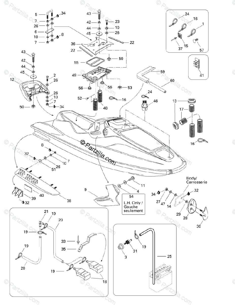 SeaDoo 1997 GTX, 5642 OEM Parts Diagram for BODY 2