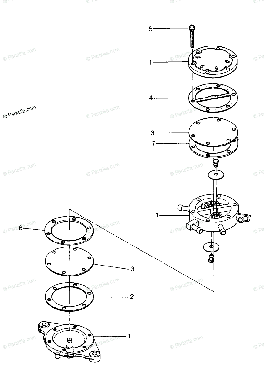 Polaris Snowmobile 1990 OEM Parts Diagram for Fuel Pump 650 | Partzilla.com