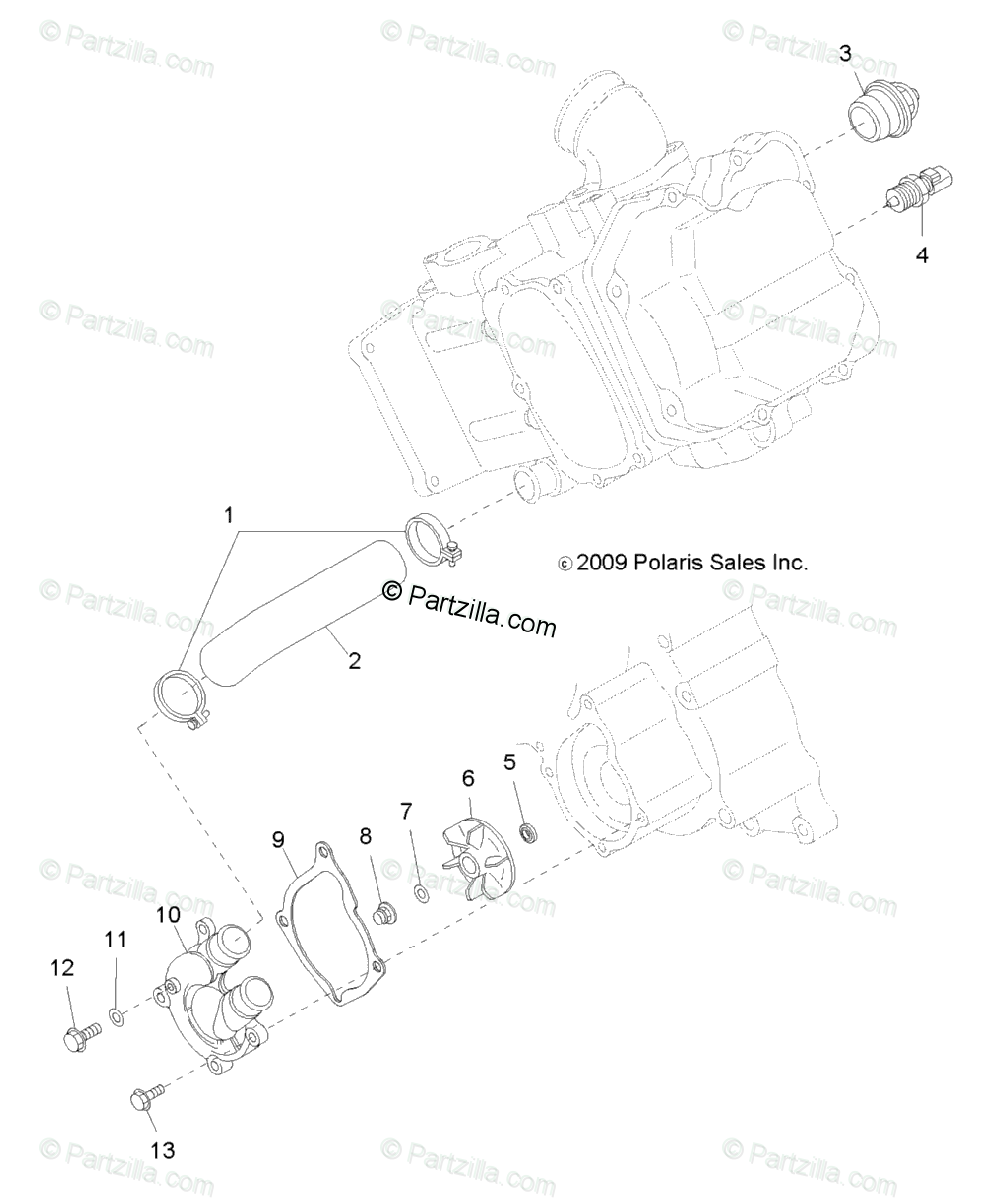 Polaris Side By Side 2010 Oem Parts Diagram For Engine