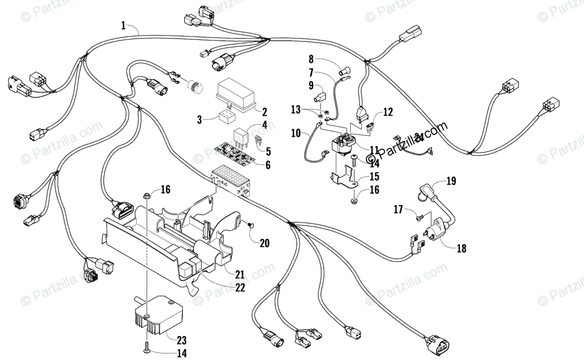 Arctic Cat ATV 2008 OEM Parts Diagram for Wiring Harness Assembly