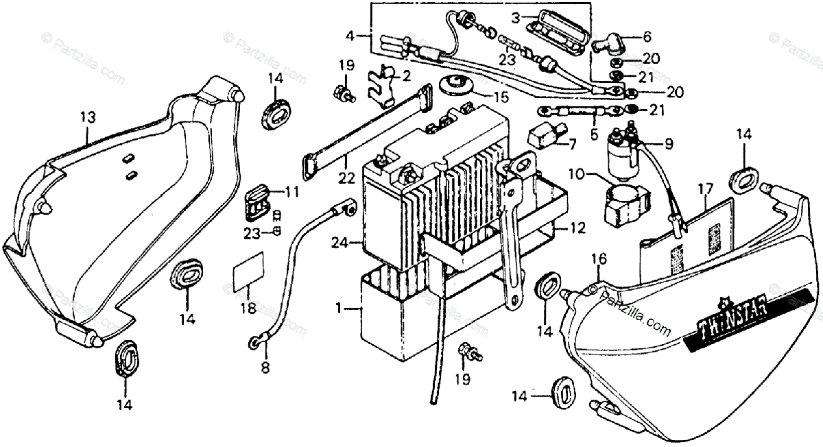 Honda Motorcycle 1978 Oem Parts Diagram For Side Cover