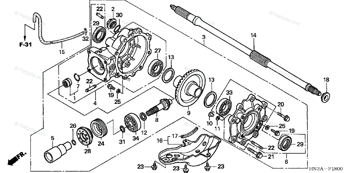 Honda Atv 2006 Oem Parts Diagram For Final Driven Gear