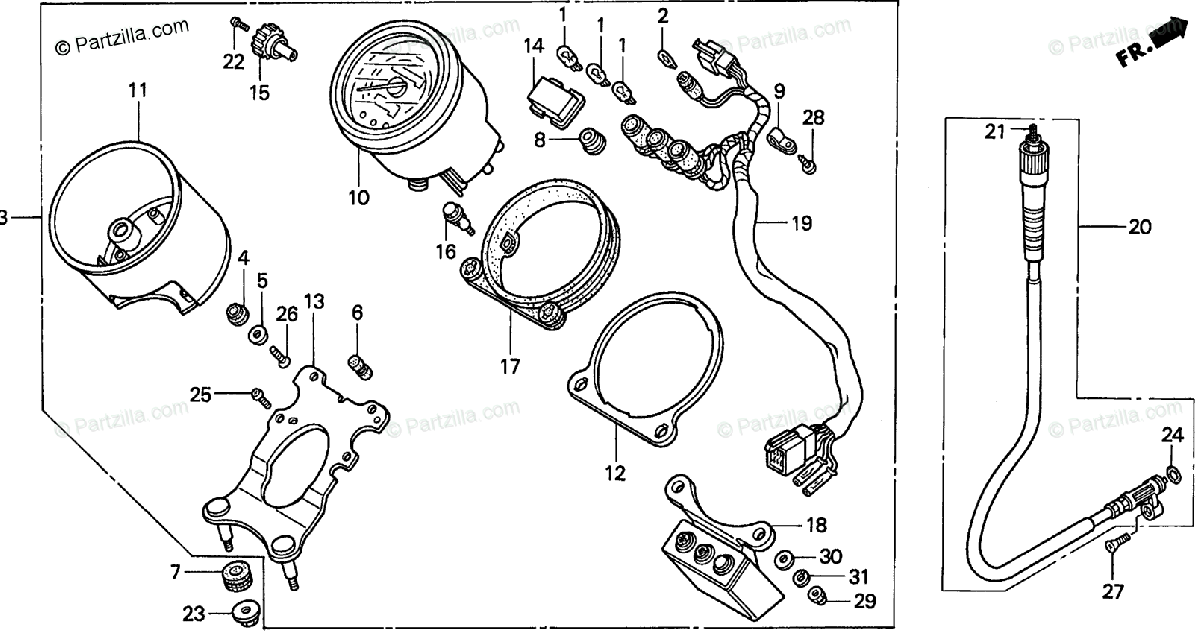 Honda Motorcycle 1996 Oem Parts Diagram For Speedometer