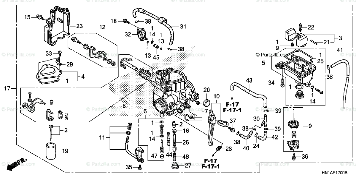 Honda Atv 2007 Oem Parts Diagram For Carburetor