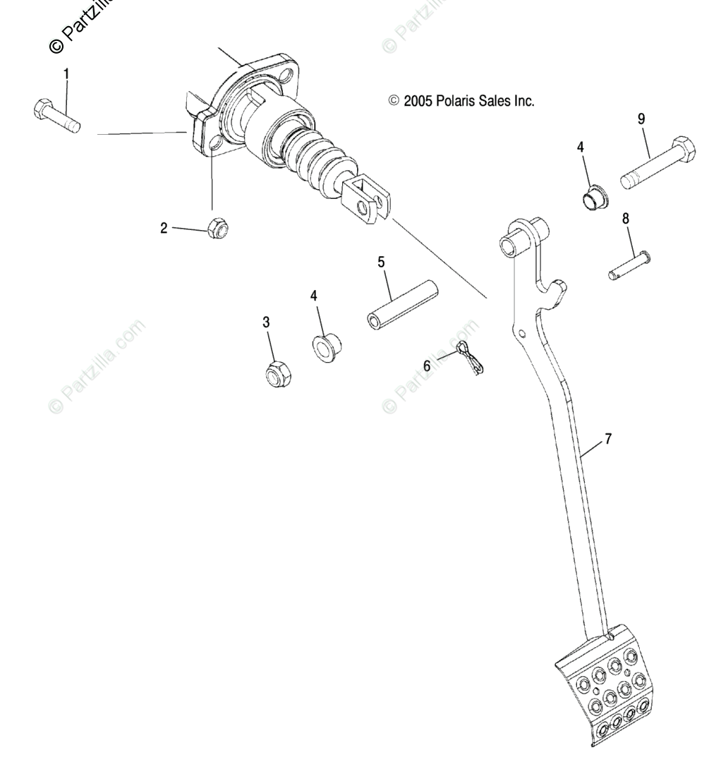 Polaris Side By Side 2004 Oem Parts Diagram For Foot Brake
