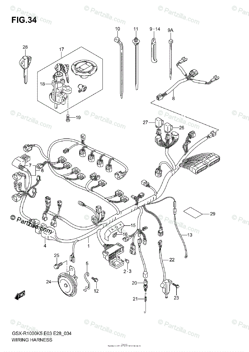 Suzuki Motorcycle 2006 Oem Parts Diagram For Wiring