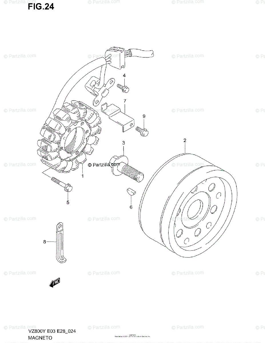 Suzuki Motorcycle 1999 Oem Parts Diagram For Magneto