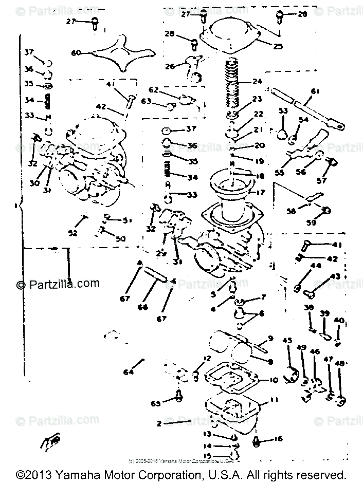 Yamaha Motorcycle 1979 OEM Parts Diagram for Carburetor | Partzilla.com