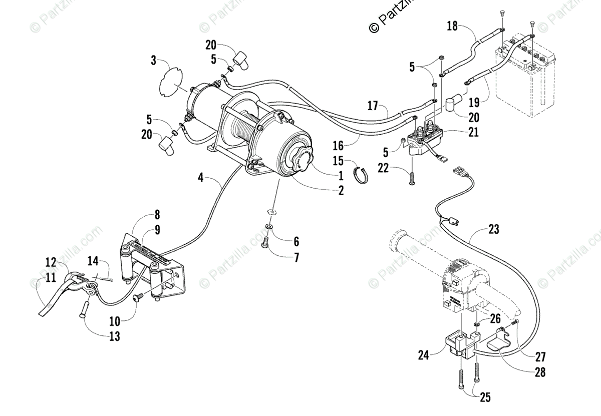 Arctic Cat ATV 2012 OEM Parts Diagram for Winch Assembly ...