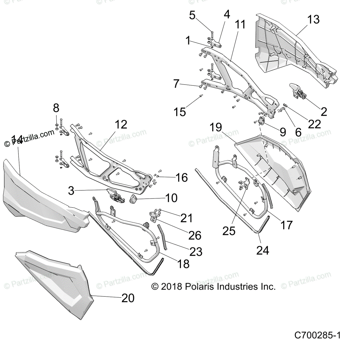 Polaris Side By Side 2019 Oem Parts Diagram For Body