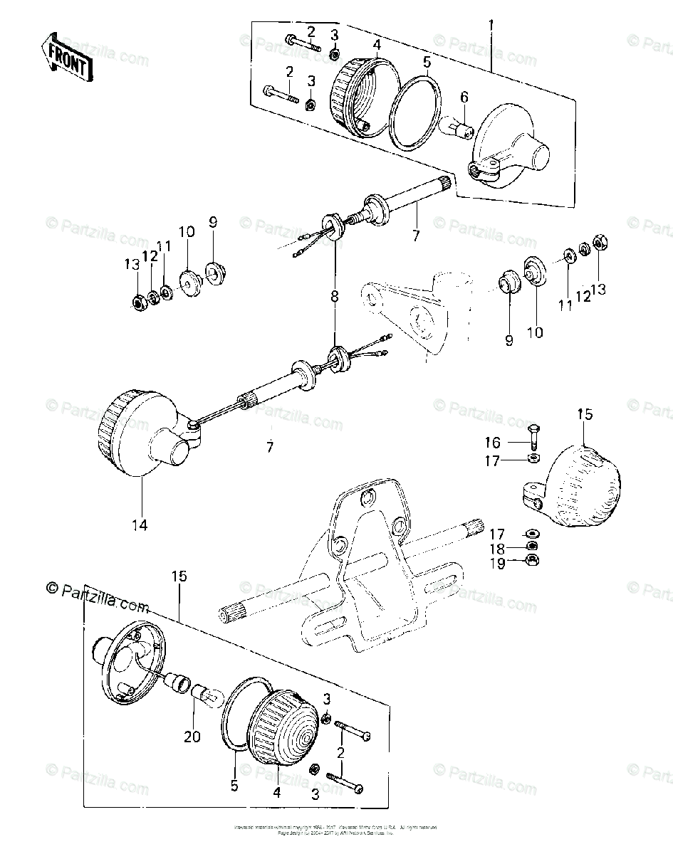 Kawasaki Motorcycle 1978 Oem Parts Diagram For Turn