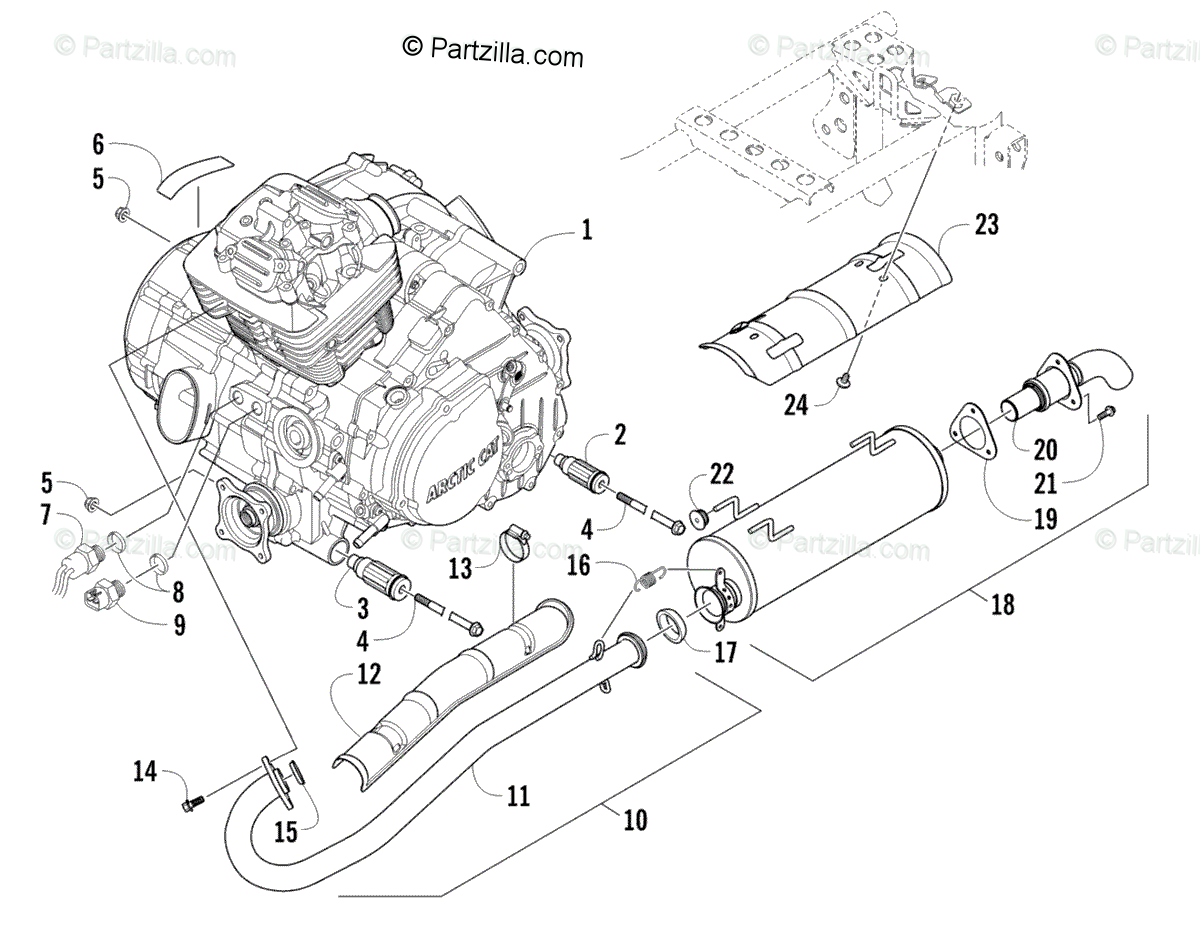 Arctic Cat Atv 2014 Oem Parts Diagram For Engine And