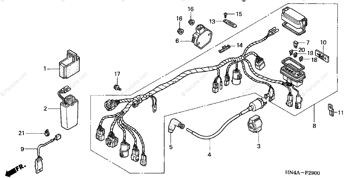 Honda Atv 2002 Oem Parts Diagram For Wire Harness