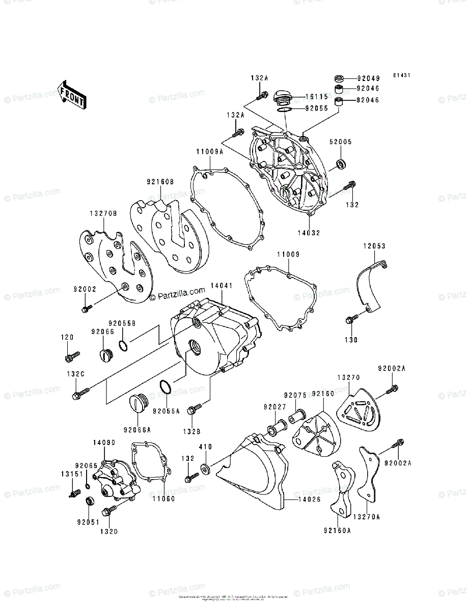 Kawasaki Motorcycle 1998 Oem Parts Diagram For Engine