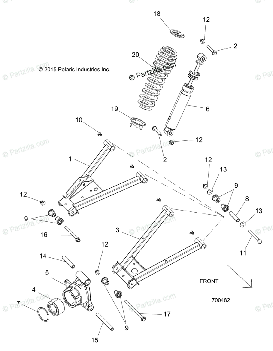 Polaris Side By Side 2017 Oem Parts Diagram For Suspension