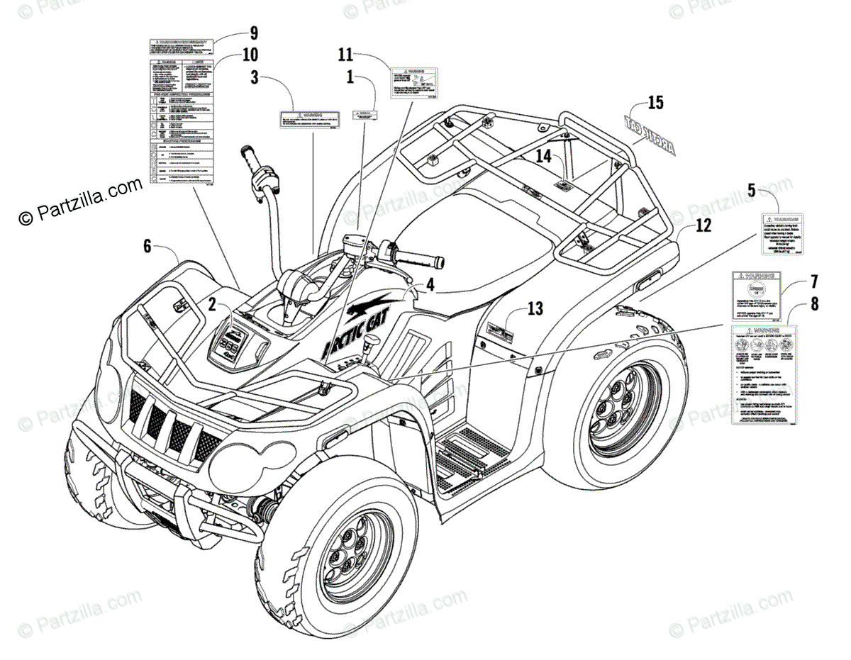 Arctic Cat ATV 2008 OEM Parts Diagram for BODY PANELS AND ...