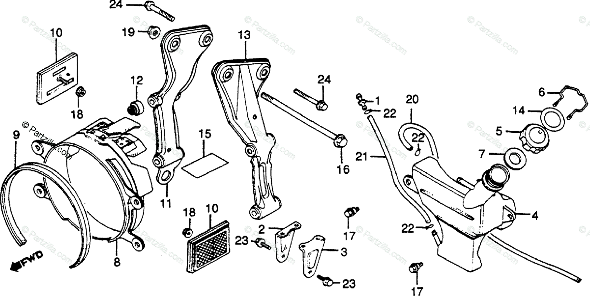 Honda Motorcycle 1982 Oem Parts Diagram For Radiator