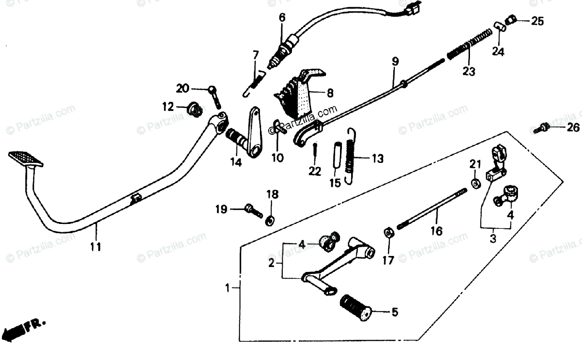 Honda Motorcycle 1986 Oem Parts Diagram For Pedal