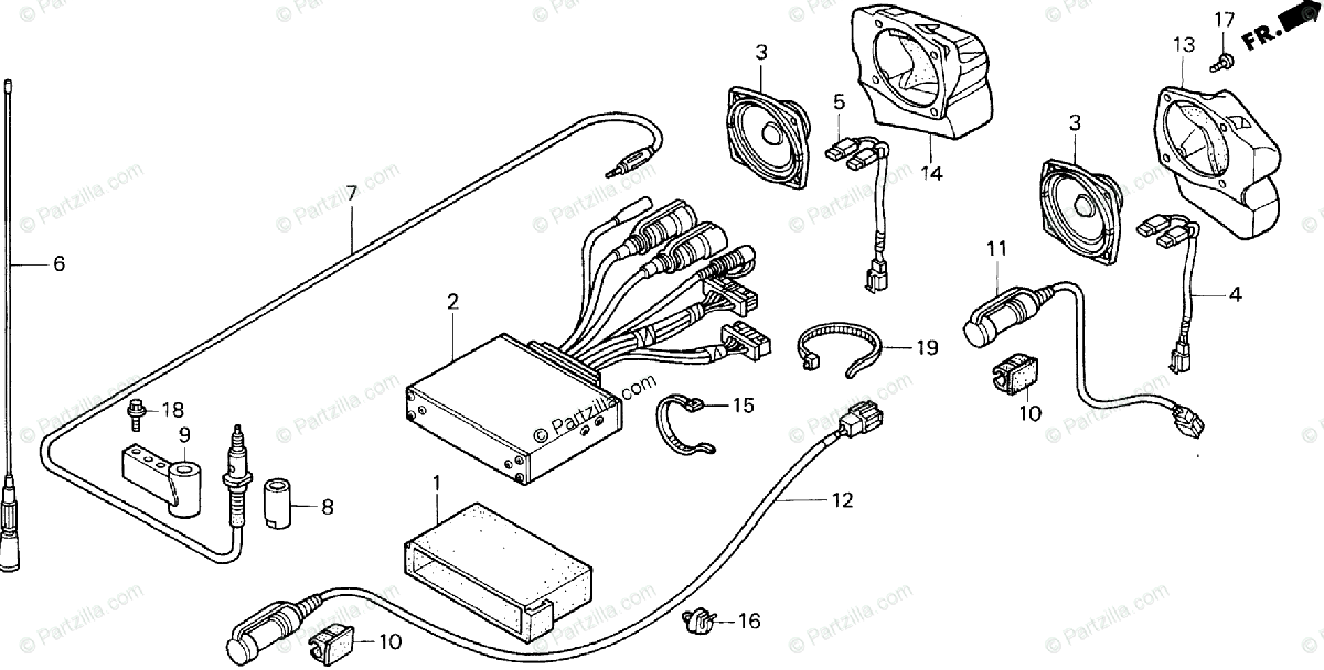 Honda Motorcycle 1999 Oem Parts Diagram For Radio