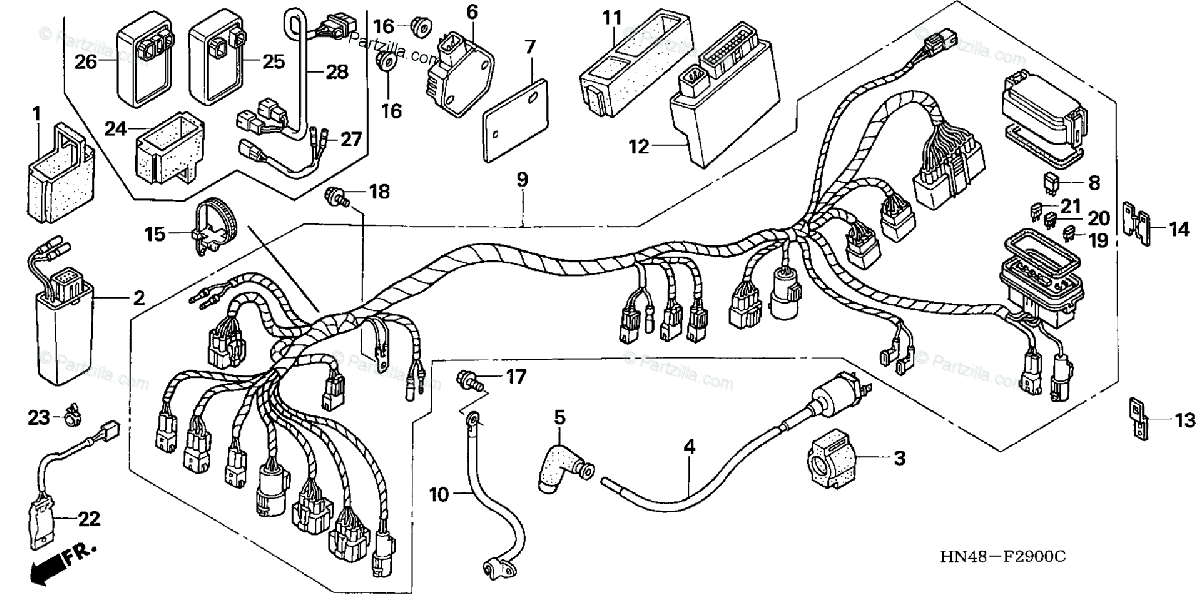 Honda Atv 2004 Oem Parts Diagram For Wire Harness