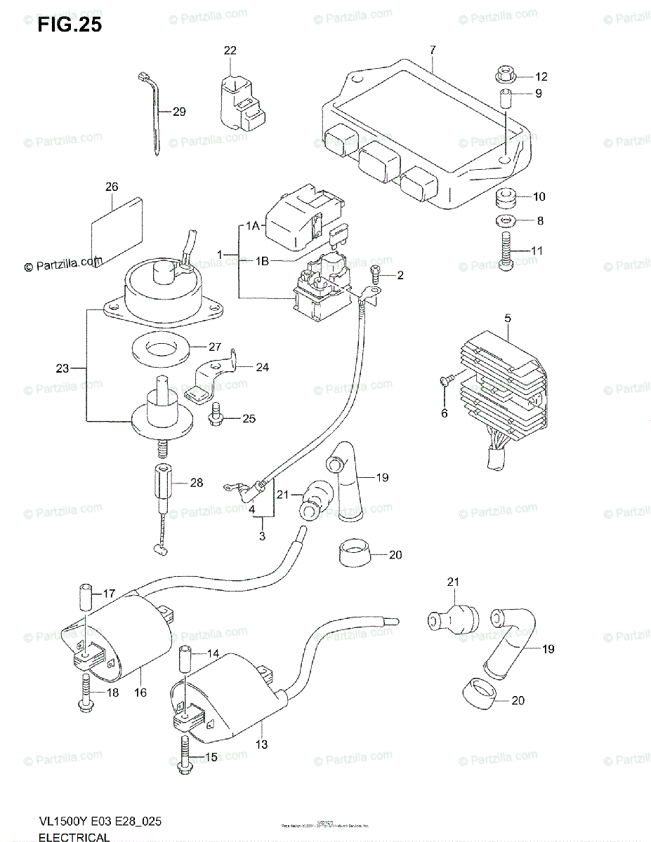 Suzuki Motorcycle 1999 Oem Parts Diagram For Electrical