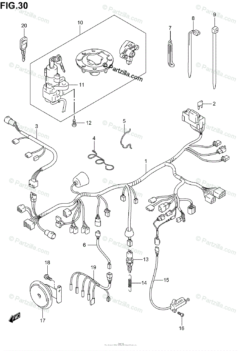 Suzuki Motorcycle 2004 Oem Parts Diagram For Wiring