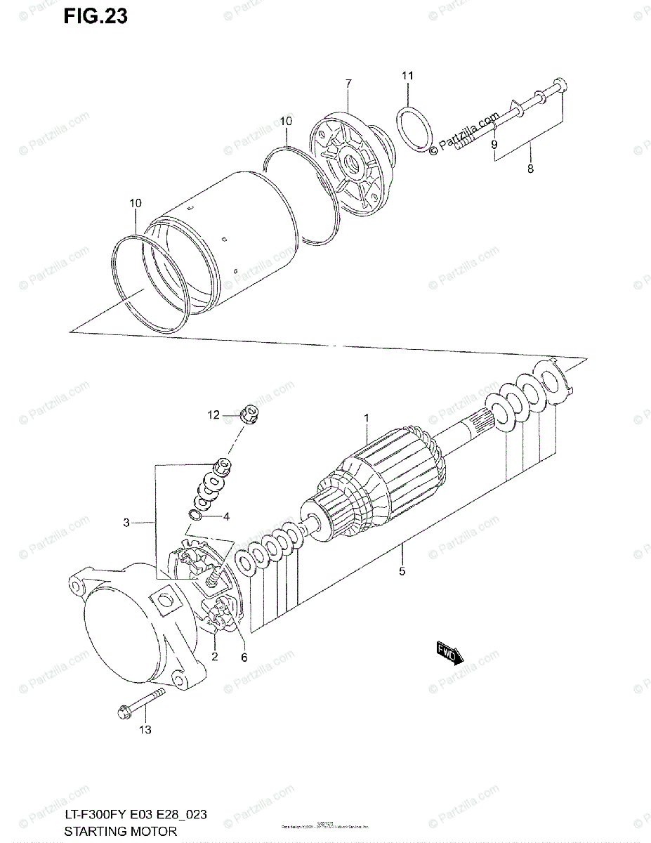 Suzuki Atv 2002 Oem Parts Diagram For Starting Motor