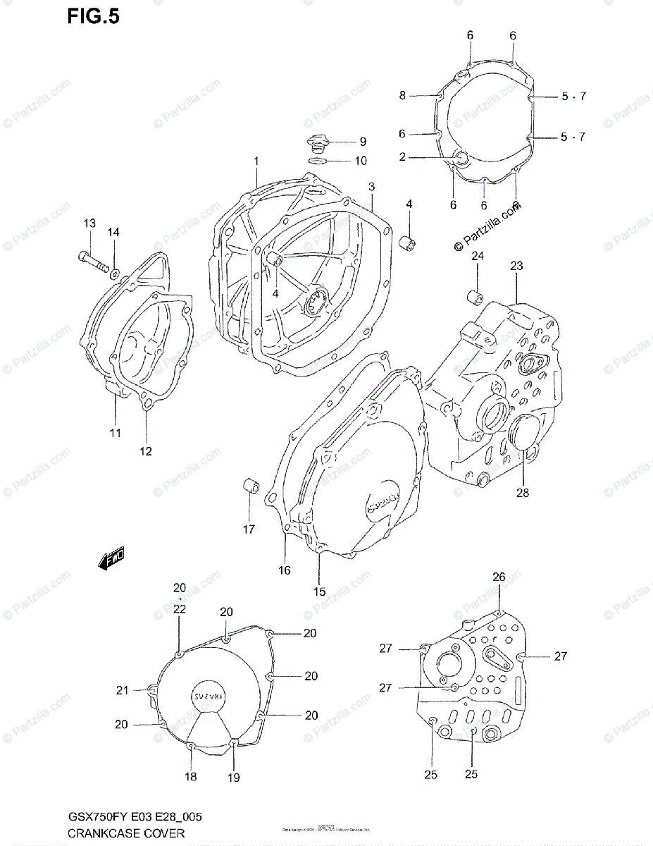 Suzuki Motorcycle 2000 Oem Parts Diagram For Crankcase