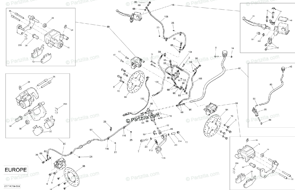 Can-Am ATV 2014 OEM Parts Diagram for Brakes - Europe | Partzilla.com
