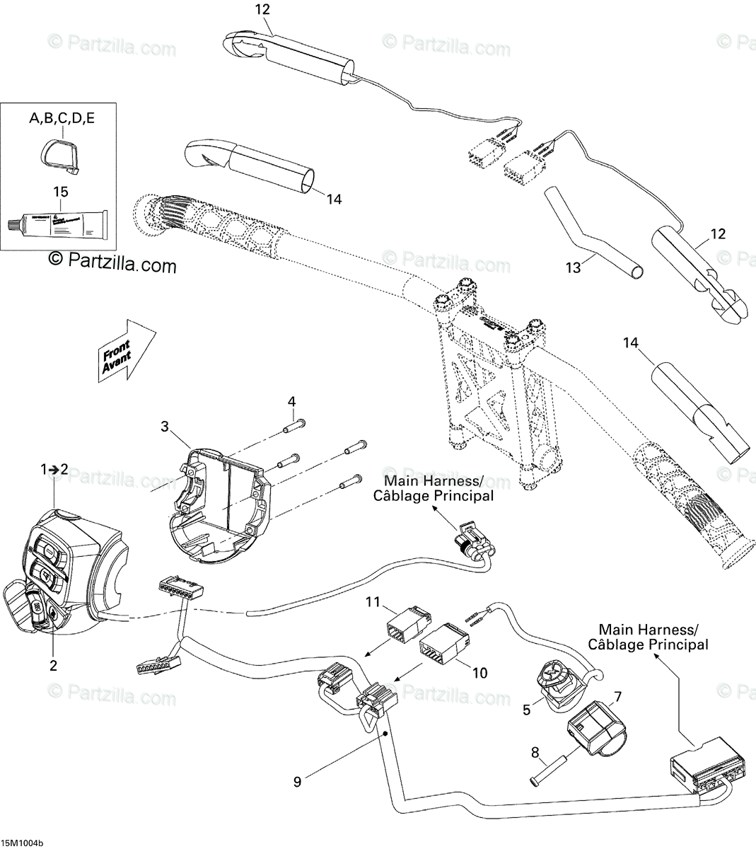 Ski-Doo 2010 MX Z X 800R ETEC OEM Parts Diagram for Steering Wiring